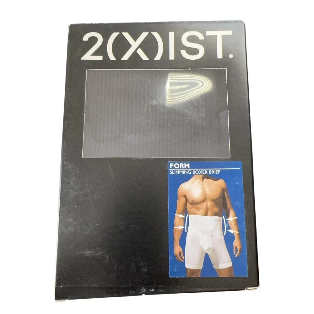 2(X)IST Form Slimming Boxer Brief Shapewear Mens Large Black Support Compression
